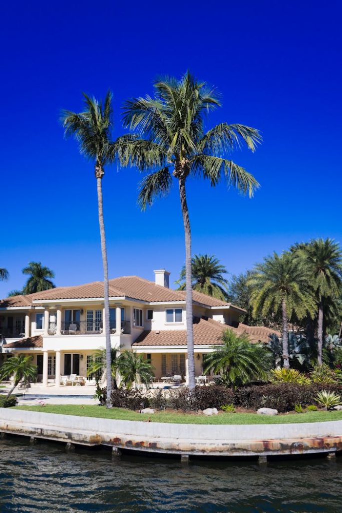 Palms in Front of House 